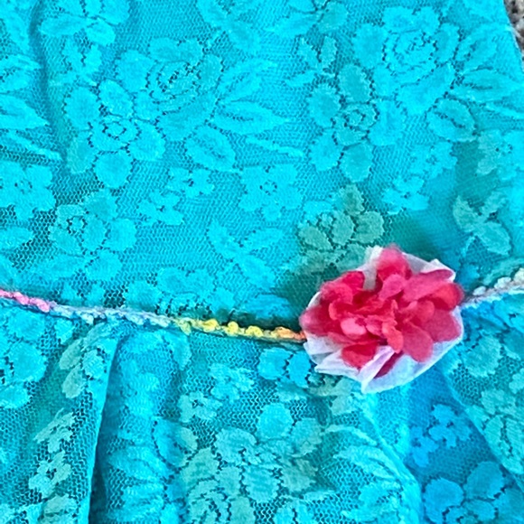 Nannette Green Floral Lace Short Sleeved Dress Size 4T VGC - Picture 2 of 4